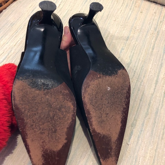 Black patent suede Stuart Weitzman slingbacks - Picture 3 of 4